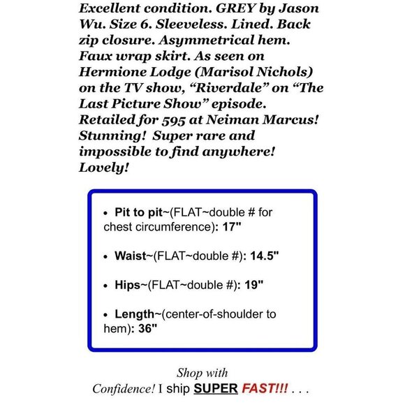 Grey by Jason Wu Sz 6 Sleeveless Tweed Faux Wrap Sheath Dress Asymmetric Hem - Picture 3 of 11